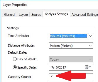 Capacity Count Field in the Layer Properties