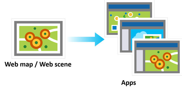 Share web maps and web scenes to an app