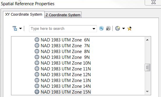 spatial references properties