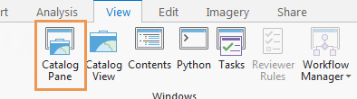 Catalog Pane button on View tab
