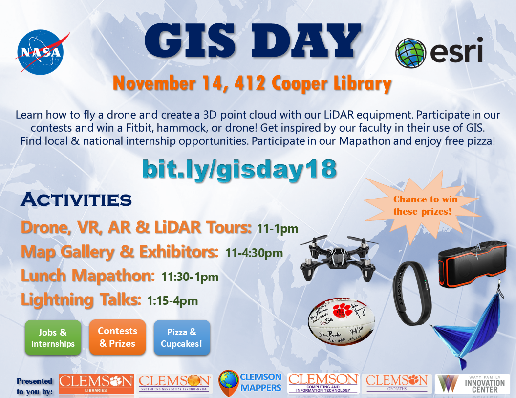 Clemson University GIS Day event flyer 