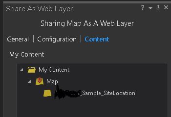 Share As A Web Layer Content tab