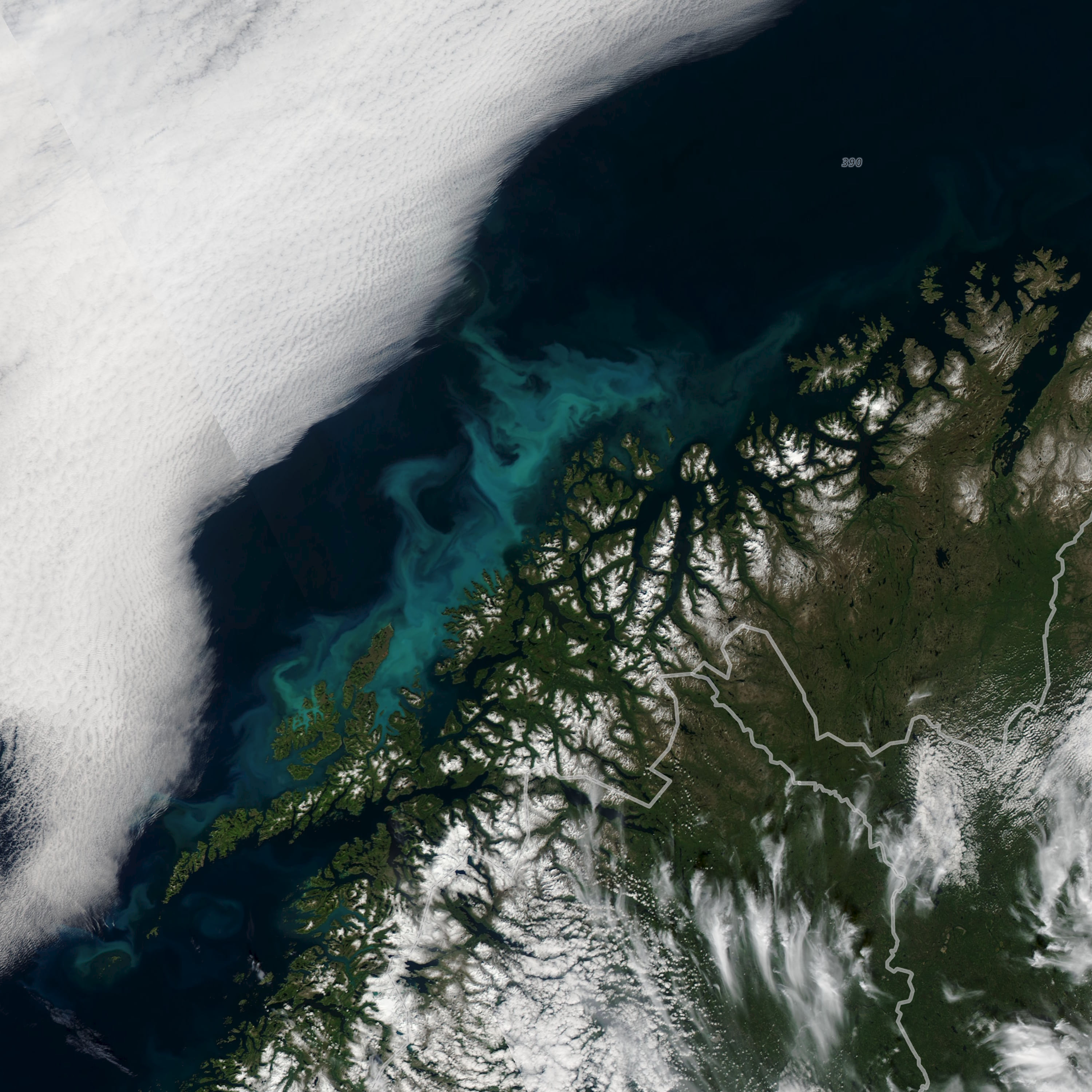 North Sea Bloom | Phytoplankton Bloom off the north coast of Norway - July 23, 2017. MODIS