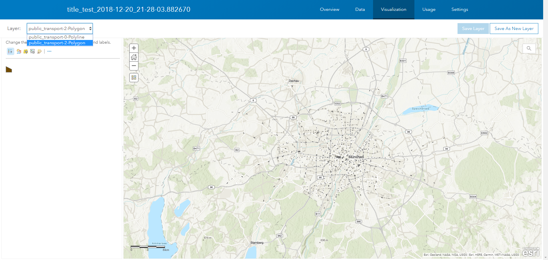 Figure 1: Output data in the portal with the OSM2ArcGIS sample configuration