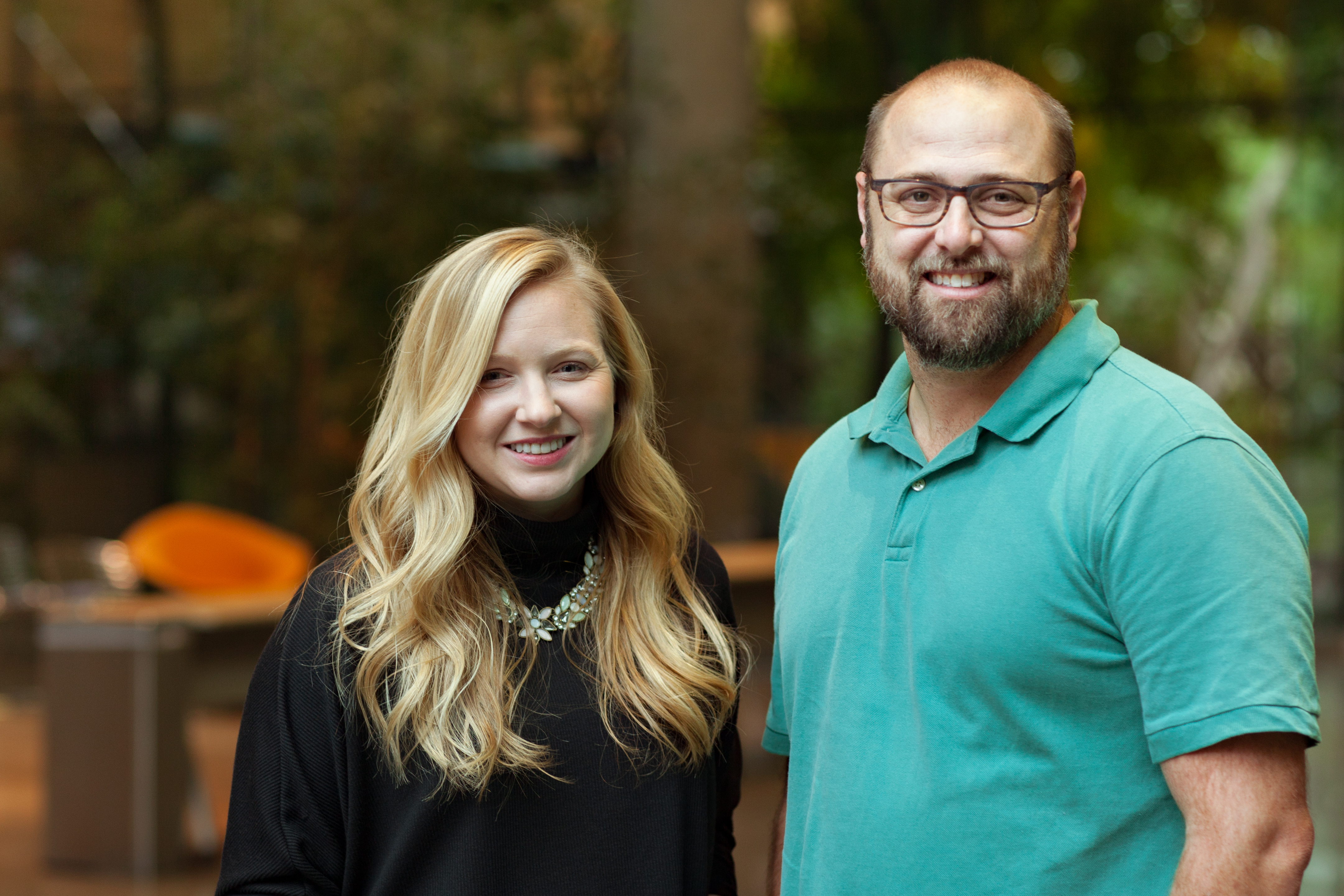 2 Esri presenters, Madeline Schueren and Harry Moore