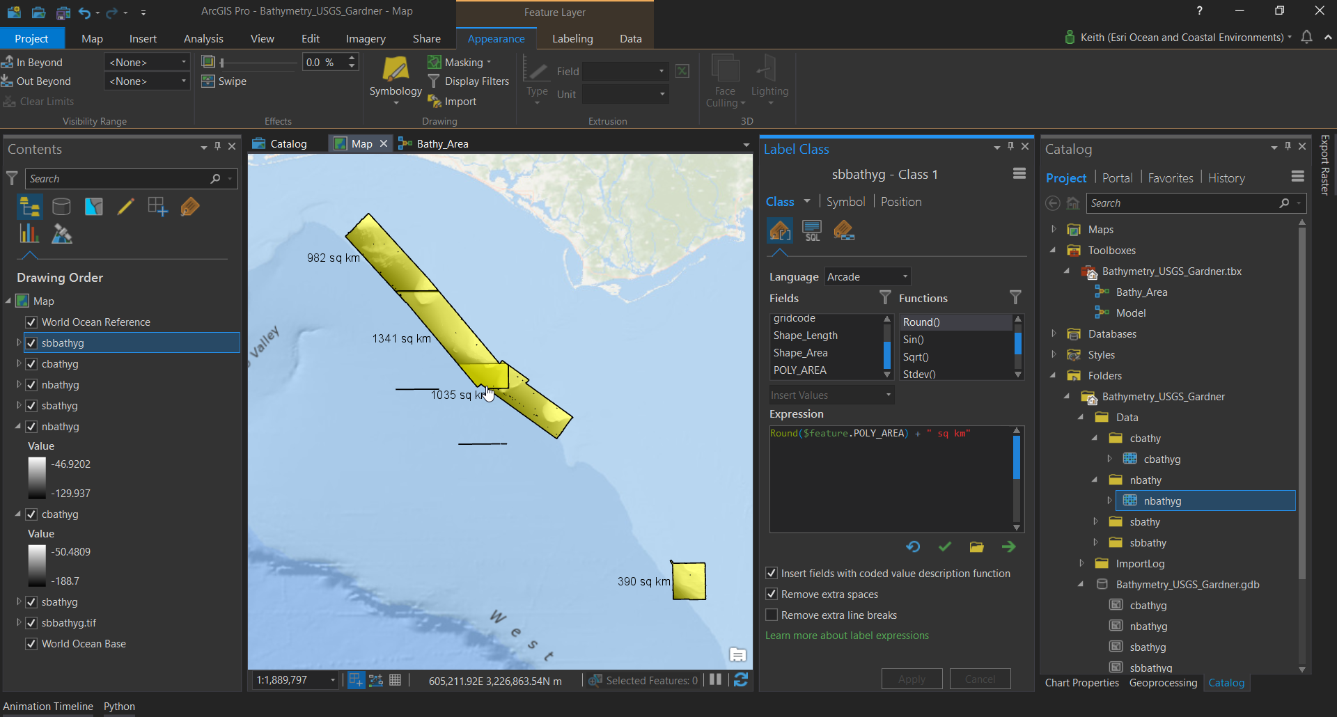 Calculating Extent And Coverage For Bathymetry Dat Esri Community