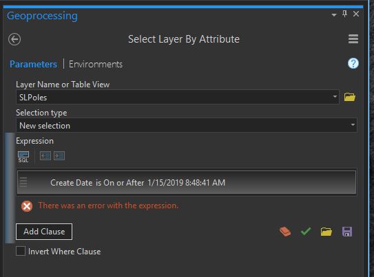 Select layer by attribute gp - Timestamp