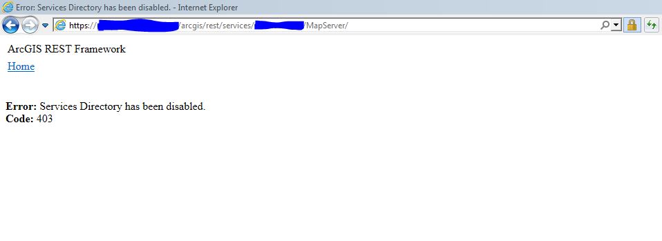 ArcGIS Enterprise 403 - Service Directory disabled