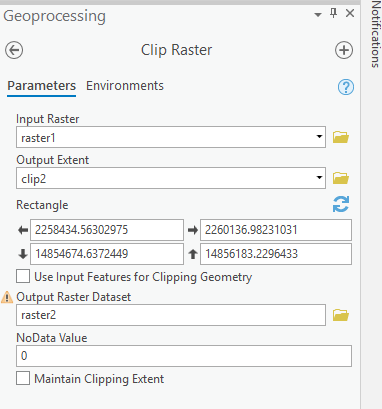 Clip Raster Settings