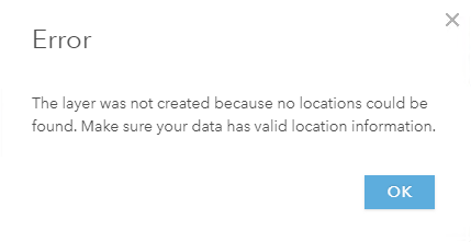 ArcGIS Online csv XY load error