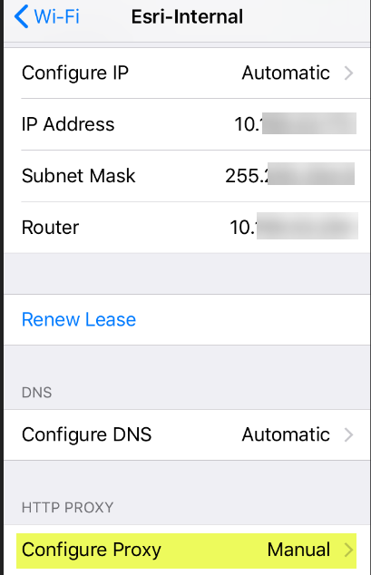 configure device to use proxy