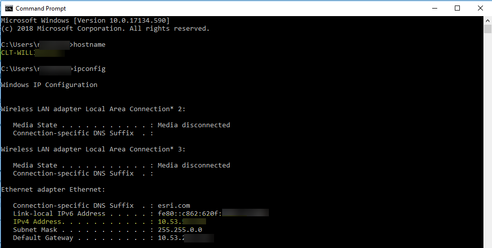 IPCONFIG AND HOSTNAME COMMANDS