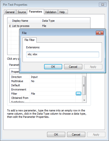 Parameter setup