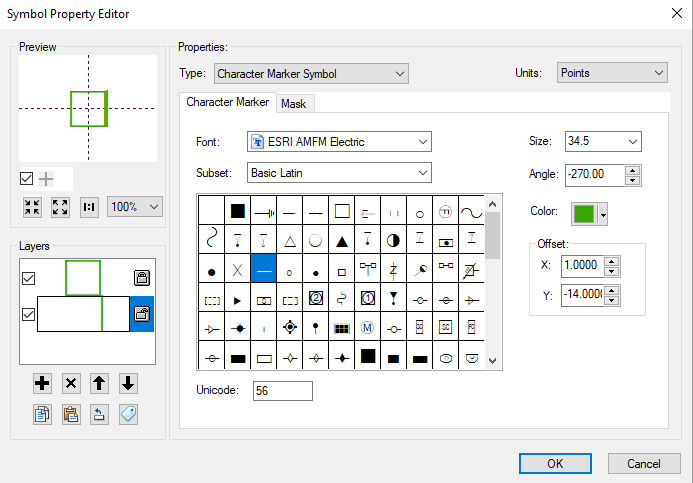 symbol property editor window