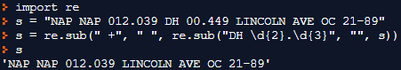 example of regular expressions in Python