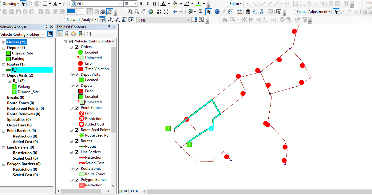 Here the solve network attached from (A to B to C)