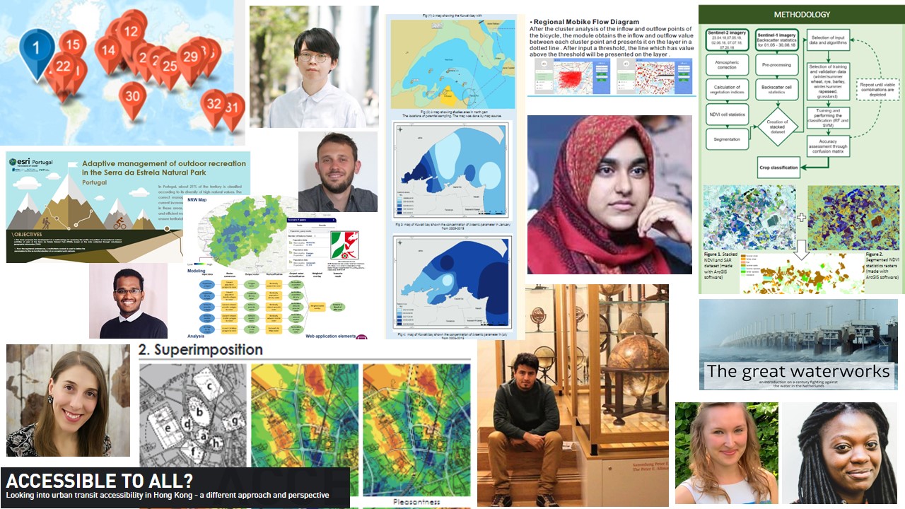 Collage of a sample of the 2019 Esri Young Scholars fine work.