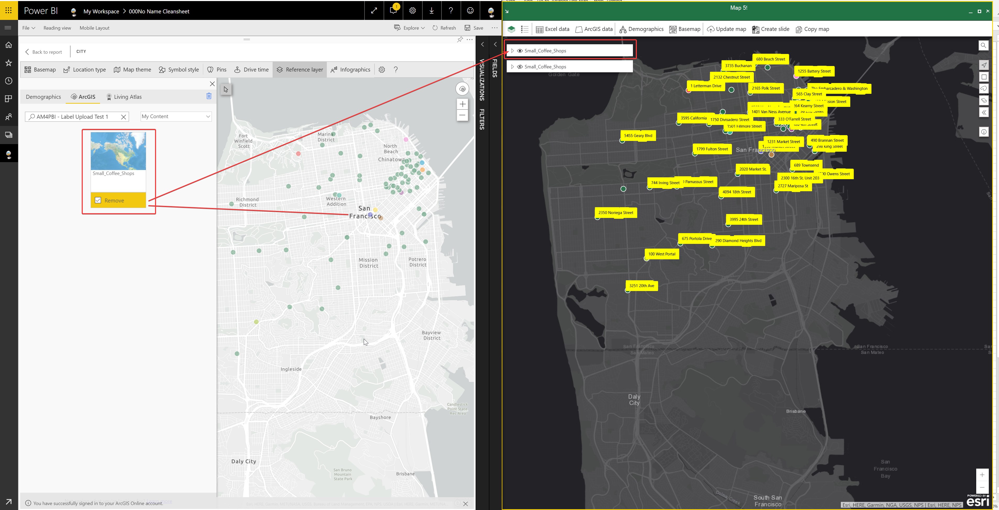 Maps for Office - Reference Layer Shared with Labels