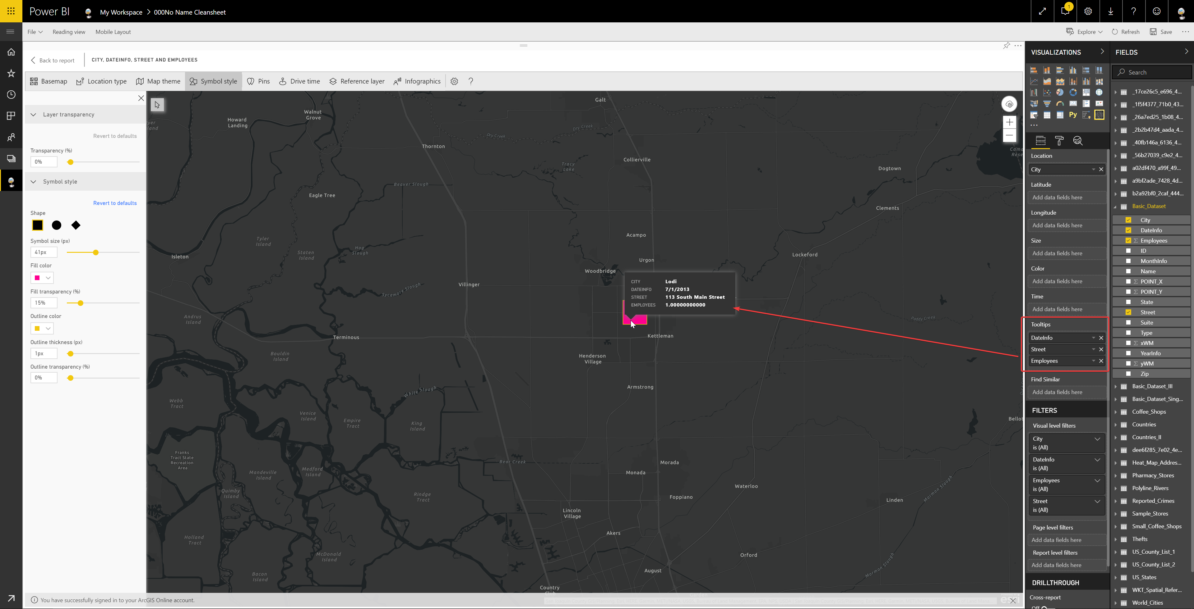 Maps for Power BI - Adding Tooltips