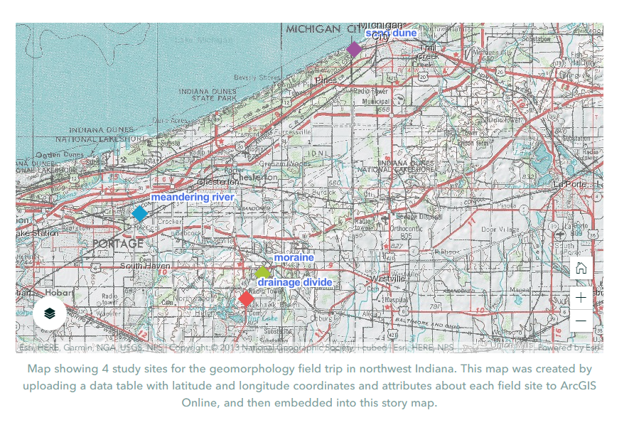 One of the interactive web maps I included in the story map.