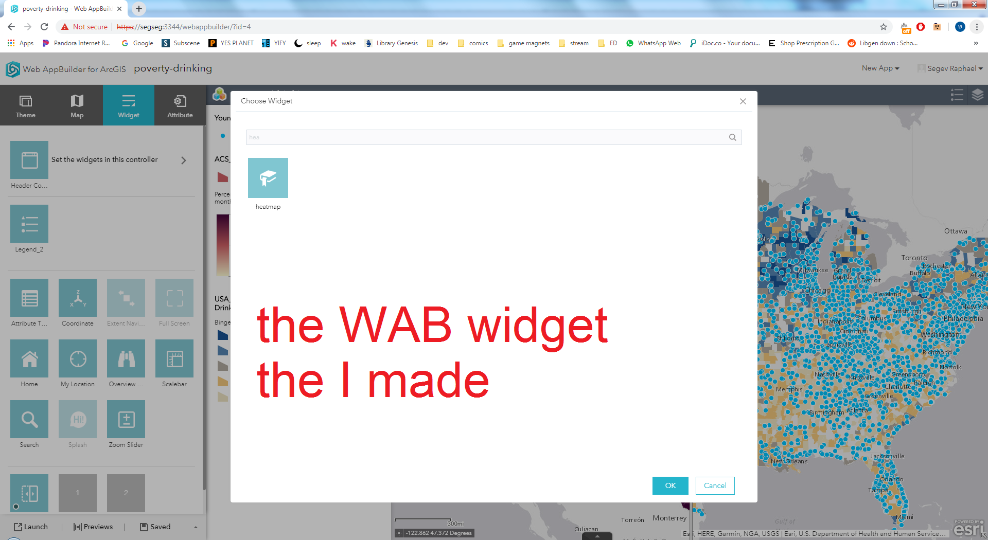 widget on WAB