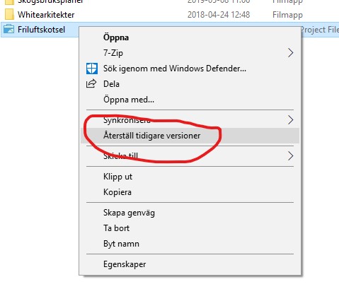 Restore function in Windows