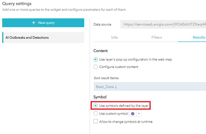 Use symbols defined by the layer