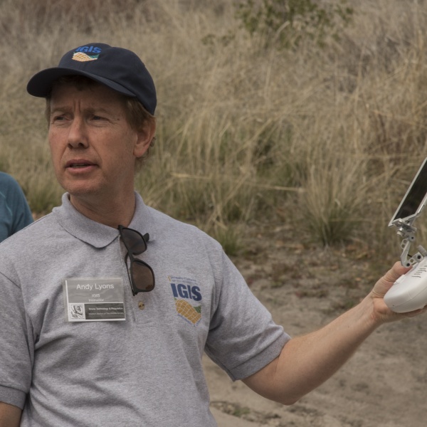 Andy Lyons at a drone training workshop, 2018
