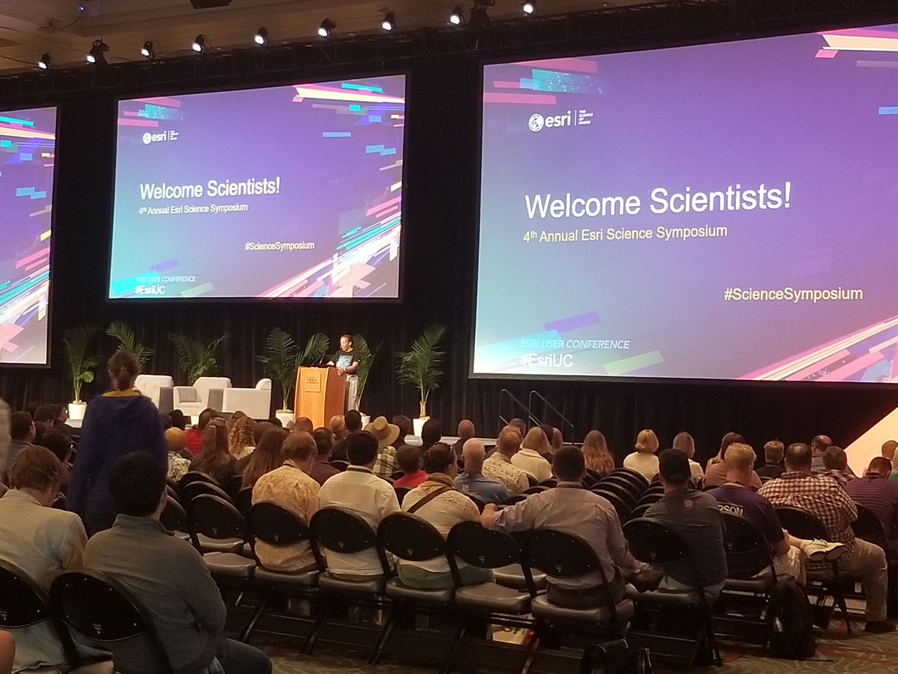 Dawn Wright opens the Science Symposium at Esri UC.