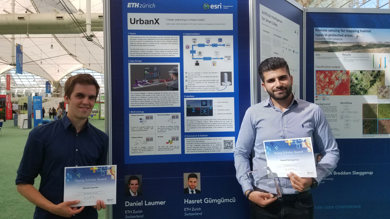 Daniel Laumer and Hasret Gümgümcü pose with their Young Scholar Award