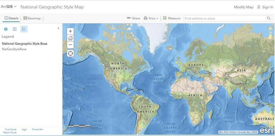 Using the National Geographic new basemap, 2.