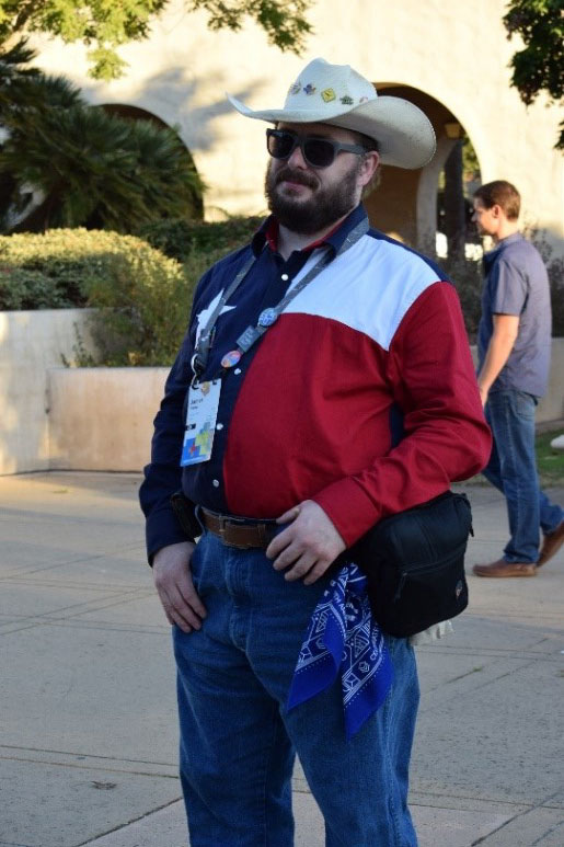 Man Wearing Anniversary Bandana