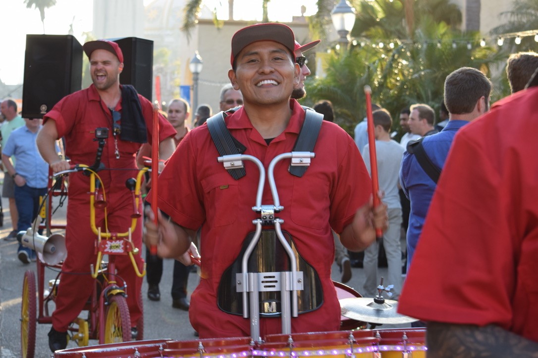 Drummer Smiling in Camera