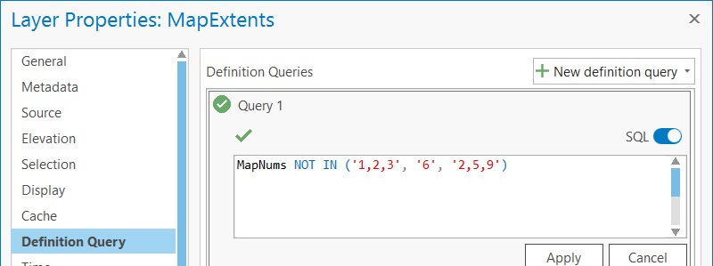 definition query arcmap