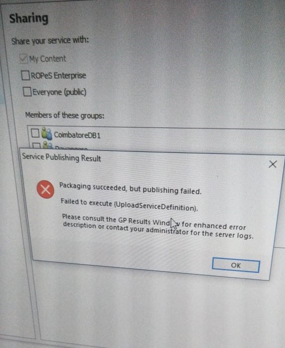 packaging succeeded but publishing failed failed to execute upload service definition
