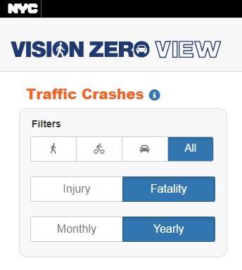 NYC Vision Zero View for Traffic Crashes using symbols