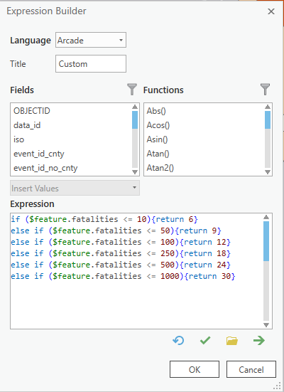 Set Expression Dialog - Symbology