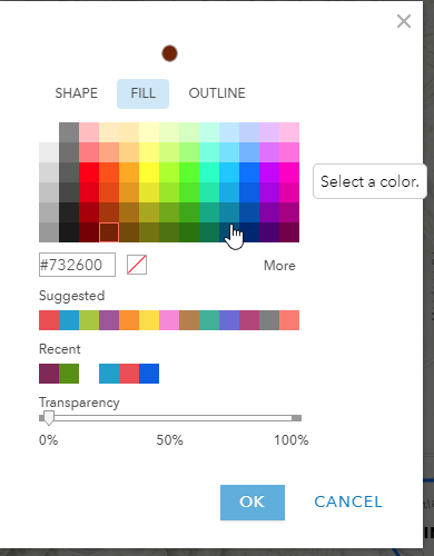 AGOL Webmap symbology chooser