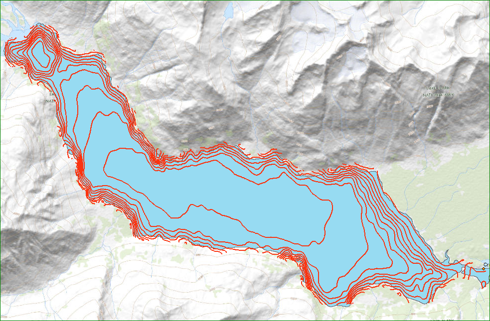 Elevation Contours and Lake Bathymetry