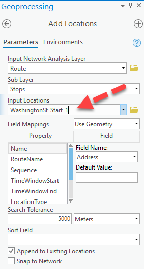 Geoprocessing for a Route