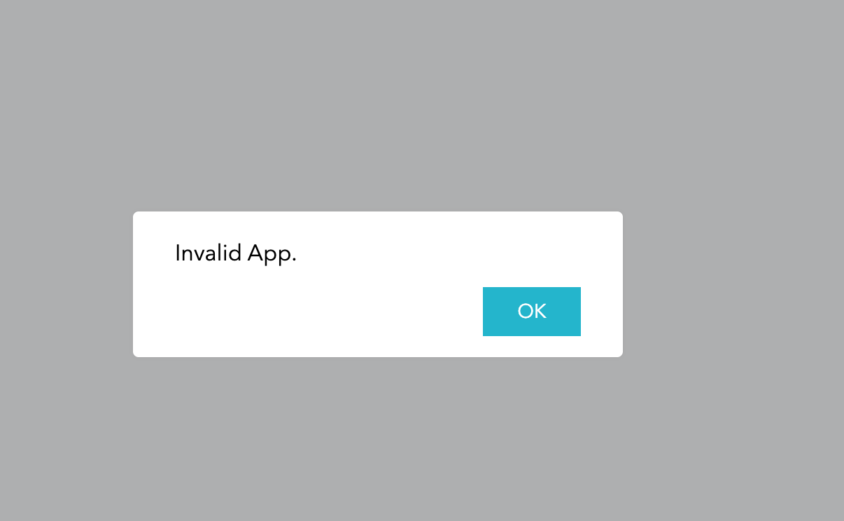 invalid app