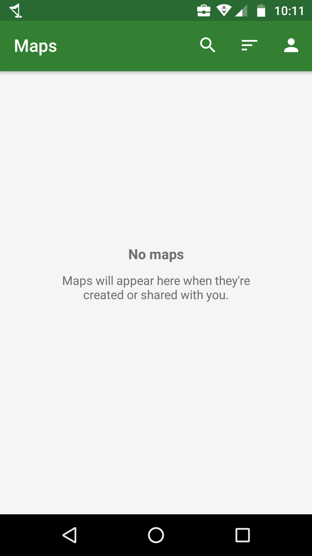 No maps appearing message in Android Explorer