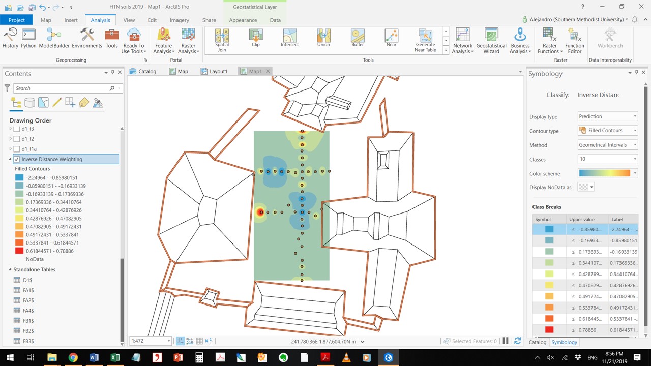 IDW surface created using the geostatistical wizard