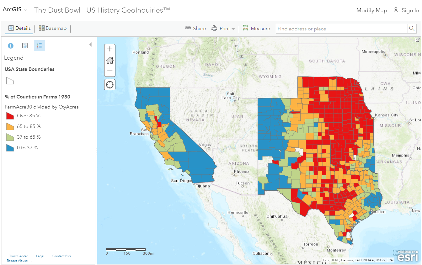 Dust Bowl map