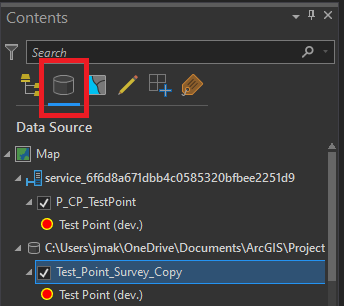 Contents Pane - List by Data Source - Label Layer by Service Status/File Type