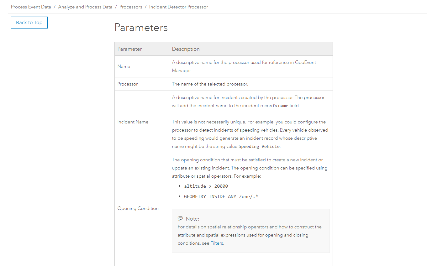 New processor parameter help at ArcGIS GeoEvent Server 10.8