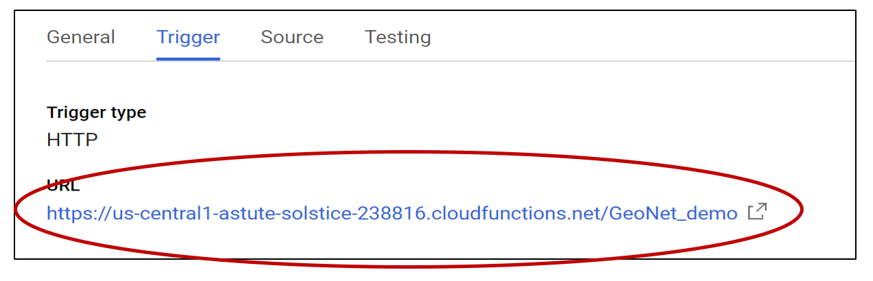 Google Cloud Function URL