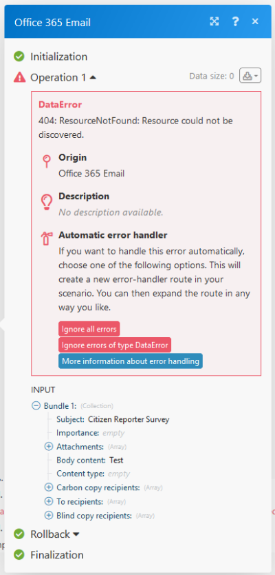 Survey123, Integromat & Microsoft Office 2013 Outl... - Esri Community