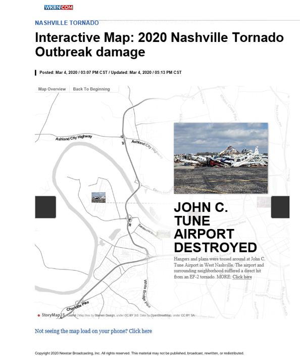 Interactive map with photos showing damage produced by WKRN.com