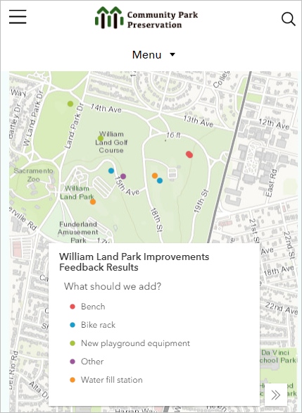 Map survey for a park